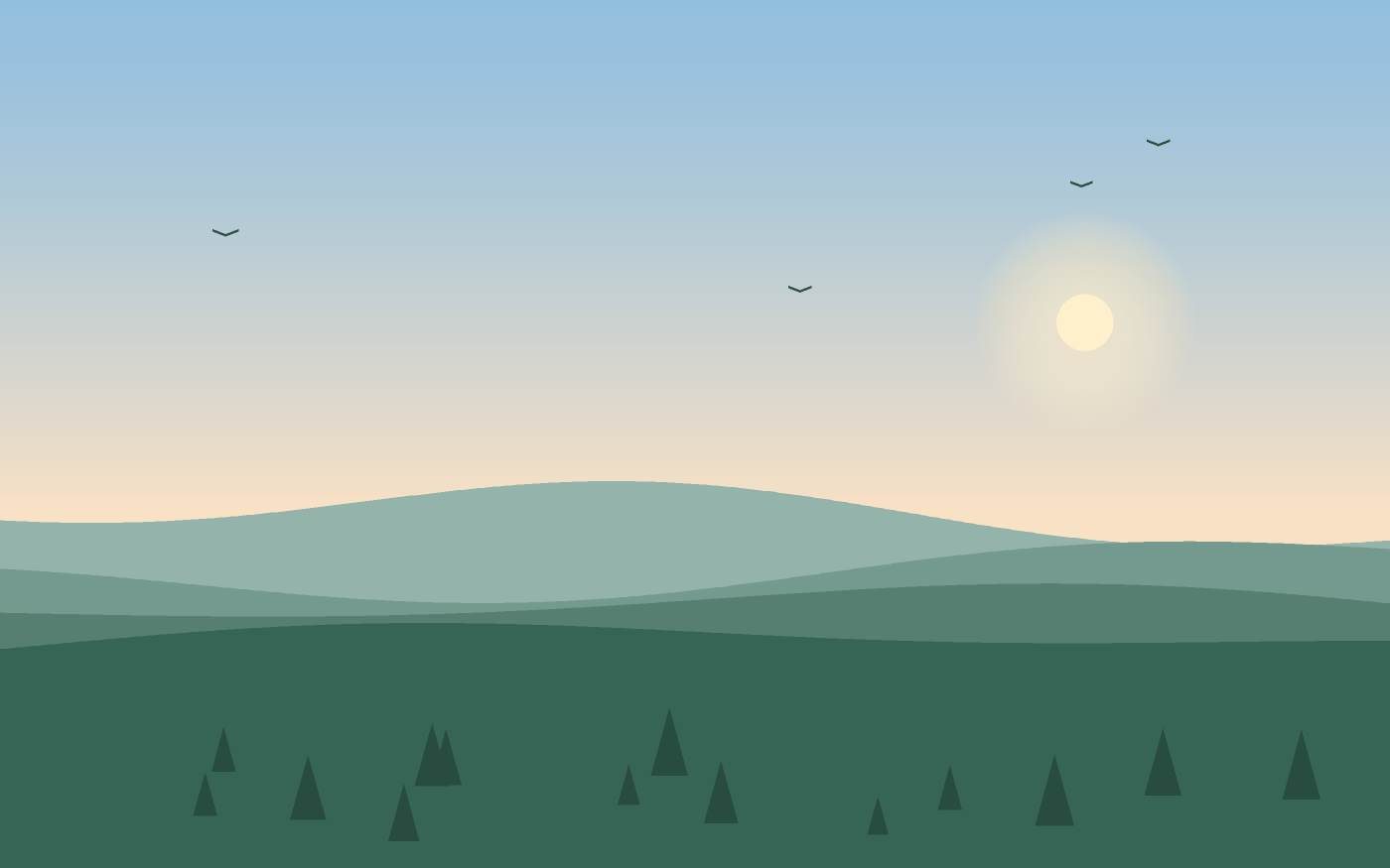 Ilustração de uma paisagem