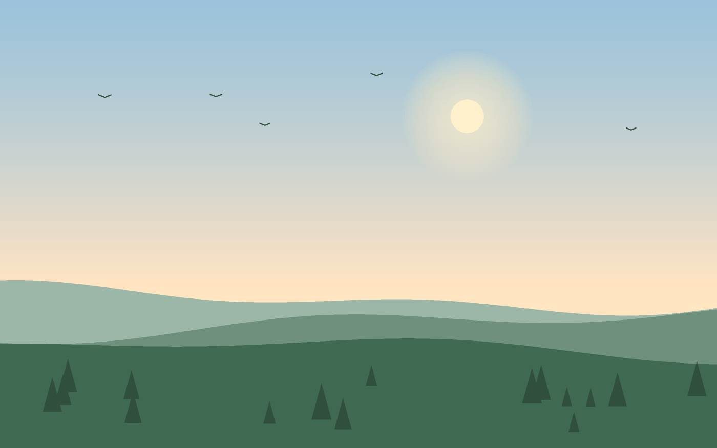 Ilustração de uma paisagem